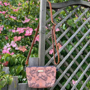 Sac minimaliste jean et dentelle anse cuir atelier tango&k