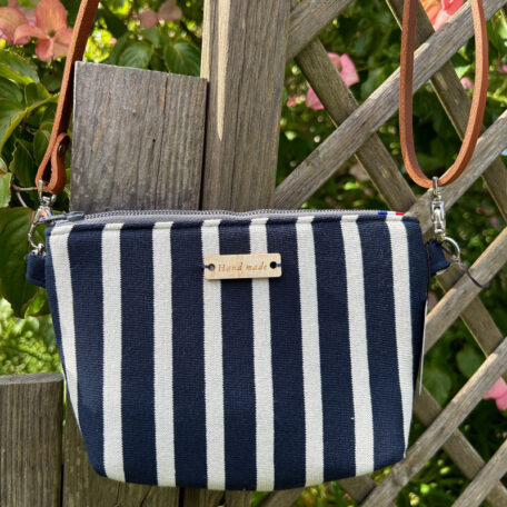 Sac minimaliste marinière bleue marine fait main atelier tango&k