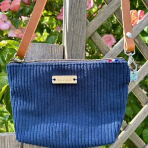 Sac minimaliste velours marine atelier tango&k