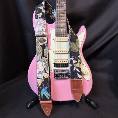 Sangle jungle cuir tabac surpiqûre orange atelier tango&k