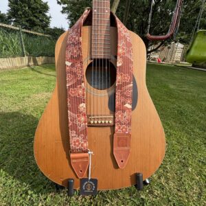 Sangle fuji brun orangé tissu japonais et cuir auburn atelier tango&k (4)