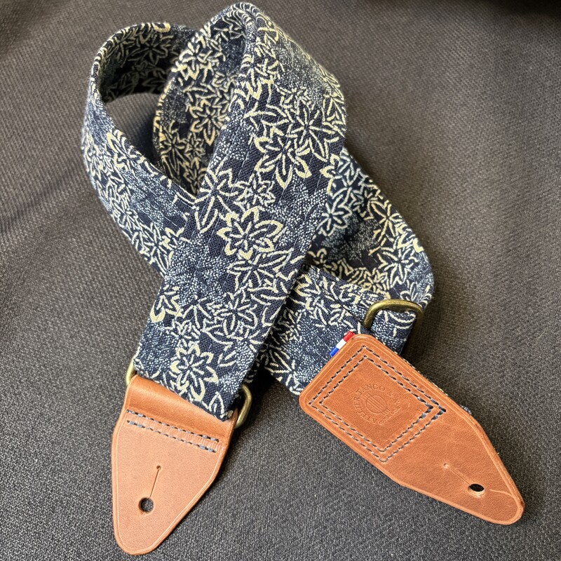 Sangle de guitare rustique indigo Hoshi-Ai atelier Tango&k (5)