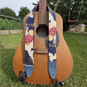 Sangle de guitare tissu japonais Hanatsuru atelier Tango&k (4)