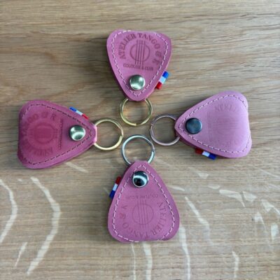 Porte mediator cuir rose pâle mat atelier Tango&k (1)