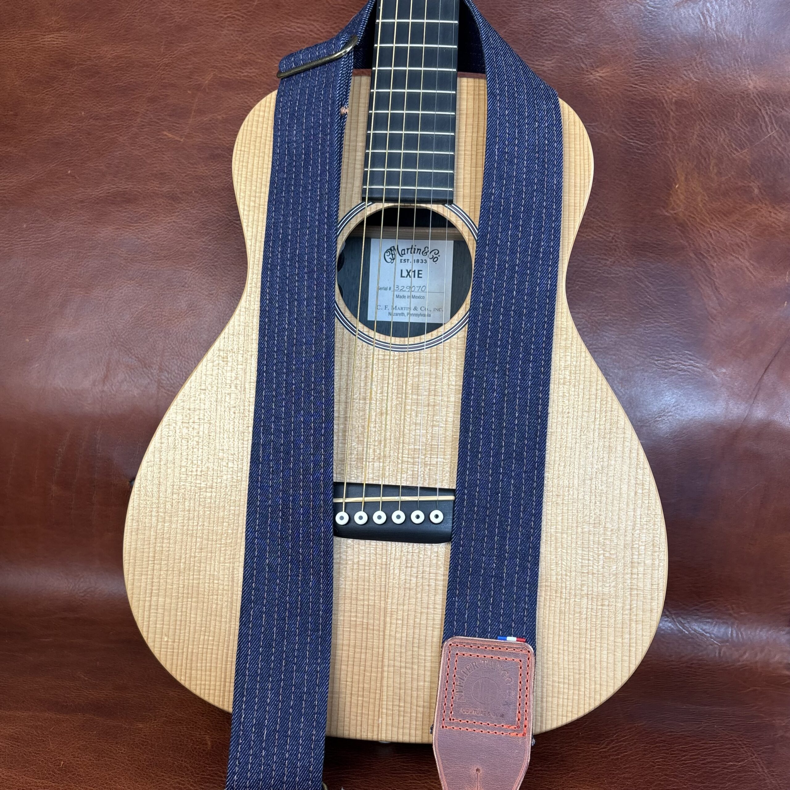 Sangle de guitare denim brut revalorisé atelier tango&k (5)