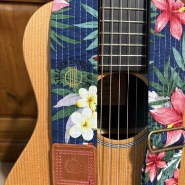 Sangle de guitare artisanale personnalisée avec broderie de logo atelier tango&k (4)